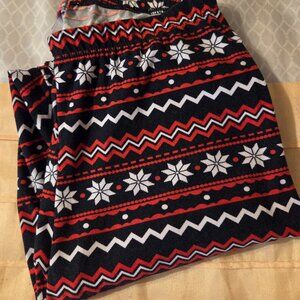 Belk Merry Wear Christmas leggings Black/Red/White Print Size Small
